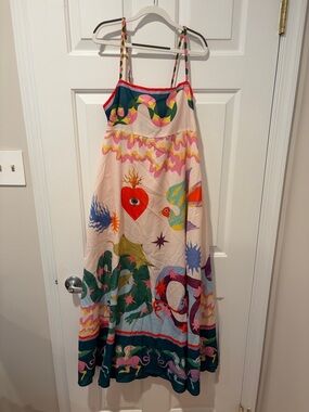 Women’s colorful pattern sun dress size large. Never worn.